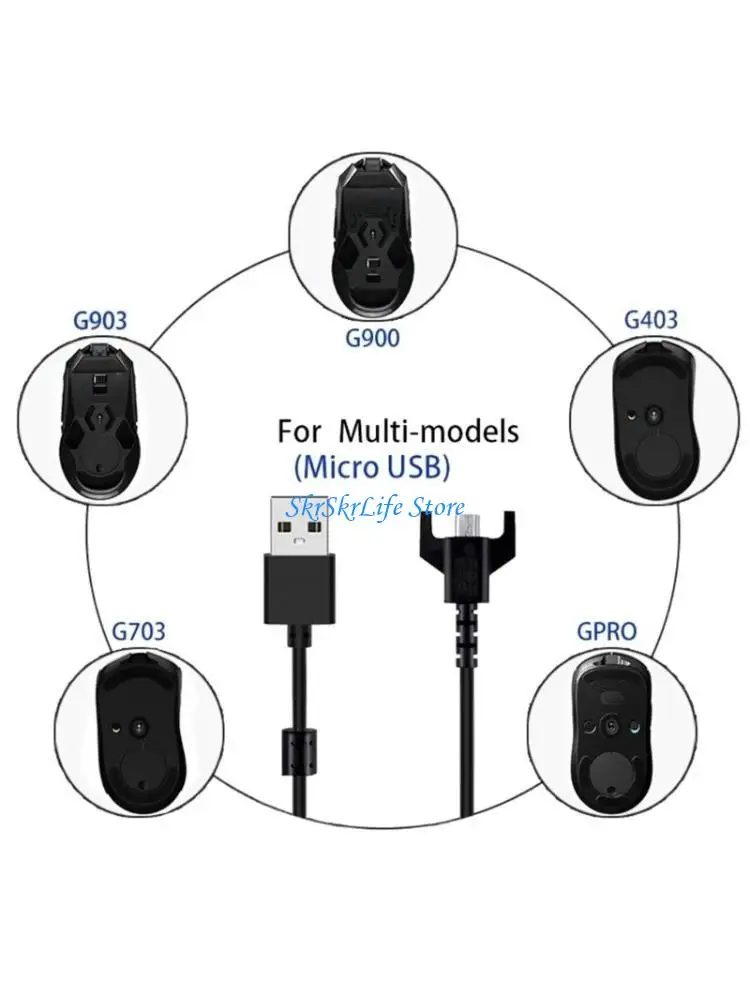 

E65E USB Charging Cable Data Line Replacement Extension Data Cord Wire for GPX G900 G903 G403 GPRO Wireless Mouse
