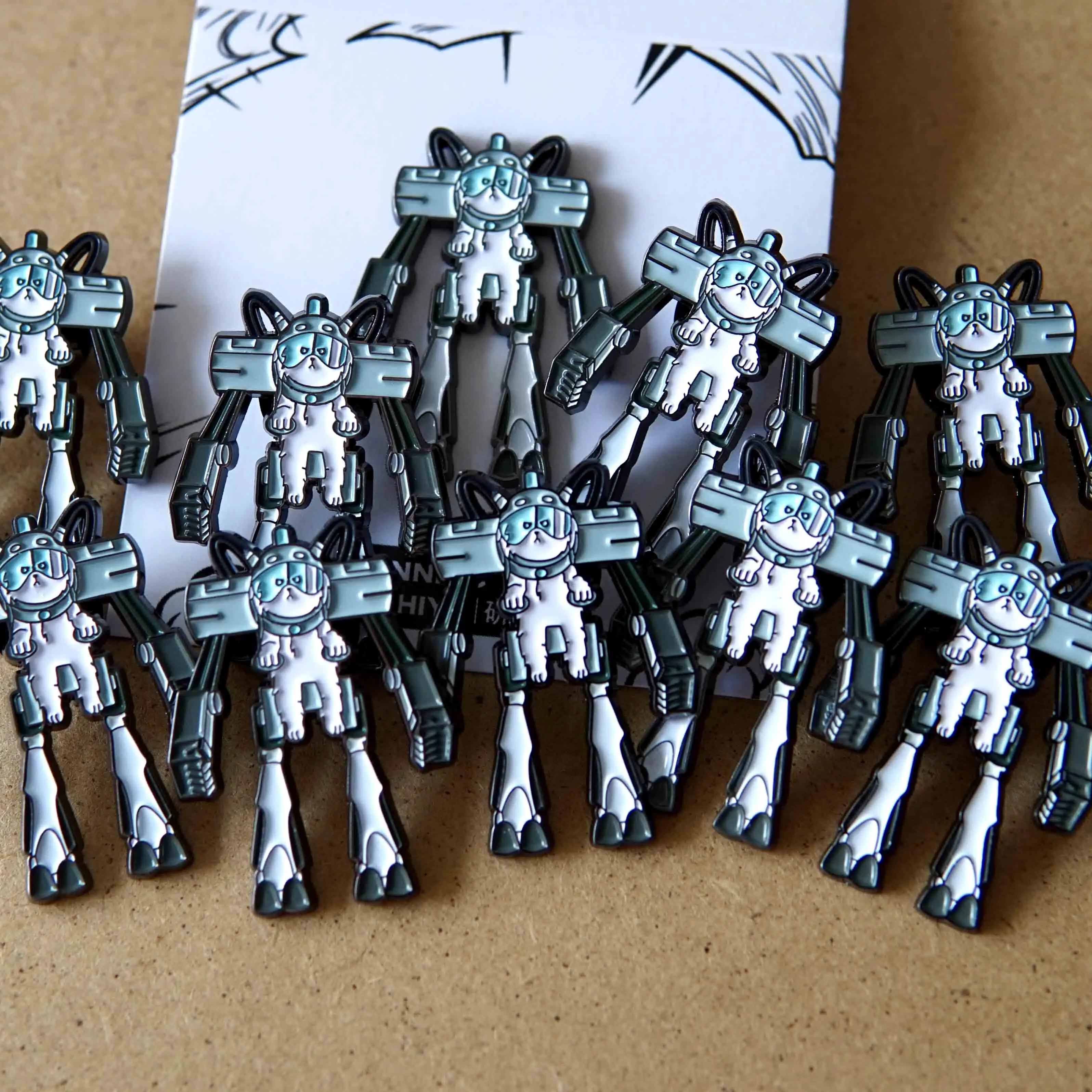 Snuffle-Enamel دبوس روبوت الكلب شارة الأمريكية الكبار الرسوم المتحركة الخيال العلمي المسرحية الهزلية المجوهرات الطرفية #3