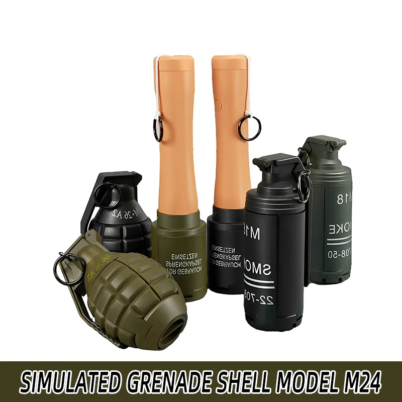 

MK M24 Tactical Grenade Model Toy Plastic Smoke Dummy Grenade for Outdoor CS Airsoft Battle Game