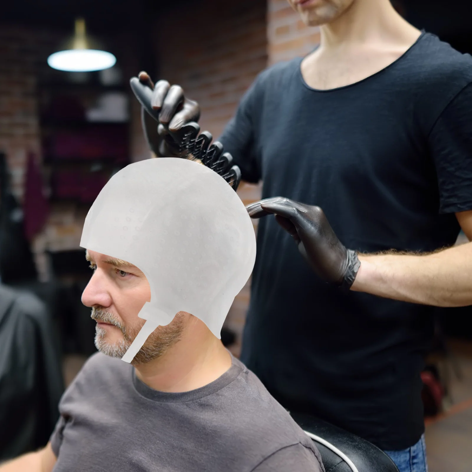 

Силиконовая шапочка для мелирования волос для салонов и домашнего использования, многоразовая шапка для окрашивания с точными отверстиями, набор инструментов для окрашивания волос