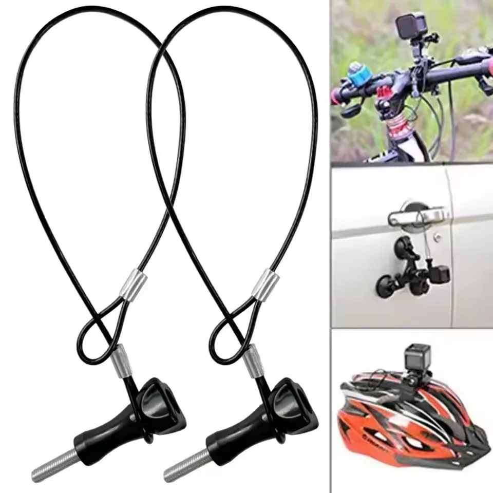 Universal 30CM Camera Safety Lanyard Ropes for GoPro Hero/Insta360/DJI/SJCAM Anti-Drop Stainless Steel Tether Wire Rope