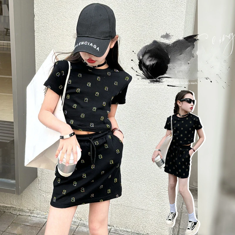 

Girls dopamine dressing set for summer 2024 new internet celebrity fashion casual sports set