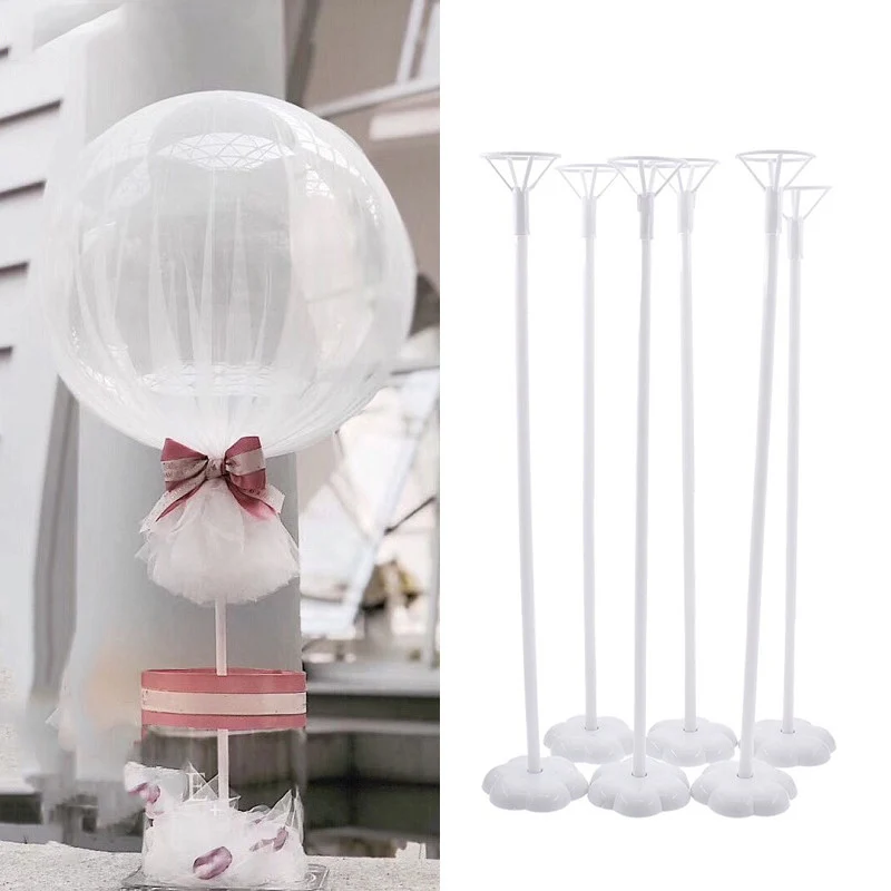 6pcs Wedding Decoration Table Balloon Stand Holder Balloon Stick Floating Baloon Supporting Rod Birthday Party Table Centerpiece