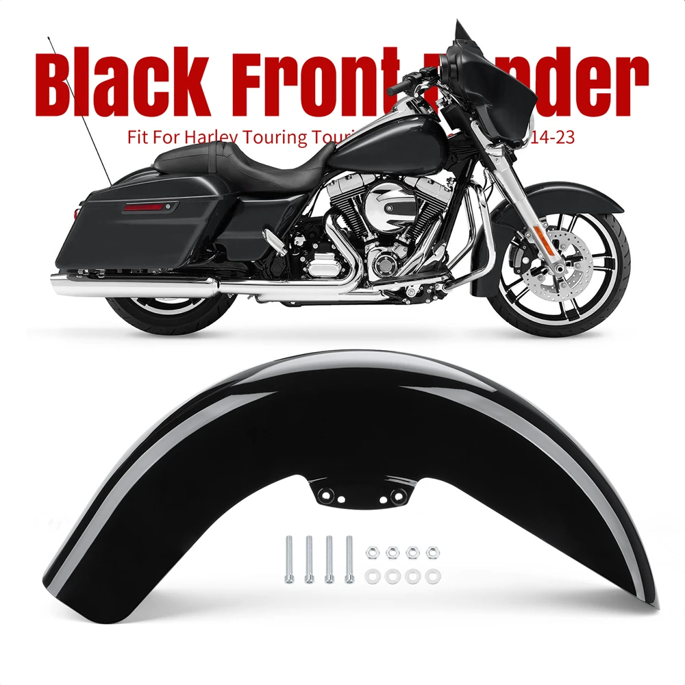 

Motorcycle Gloss Black Wrap Front Fender for Harley Touring Street Glide Road Glide 2014-2024