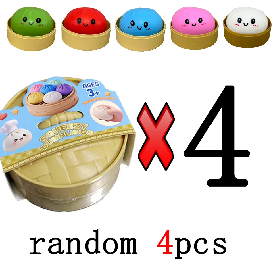 Glitzernde Dumpling Squishies Spielzeug-Box Bun Baozi Dumpling Mystery Box Bunte Lebensmittel-Squishies Sensorisches Fidget-Spielzeug Anti-Stress Quetschbälle