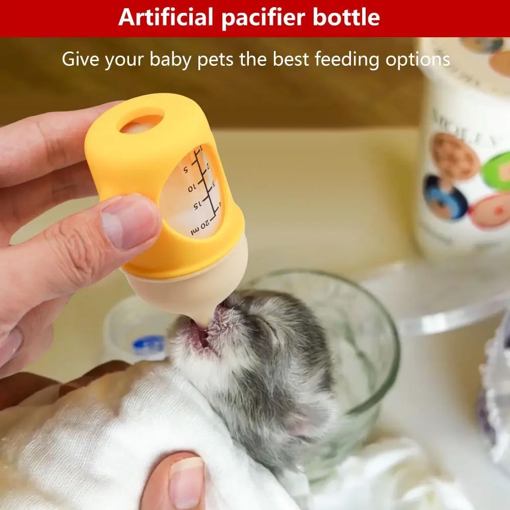 Durable 20/80ML Puppy Bottles Silicone Anti-slip Kitten Bottles Leakproof Wth Anti-choking Valve Pet Feeding Bottle