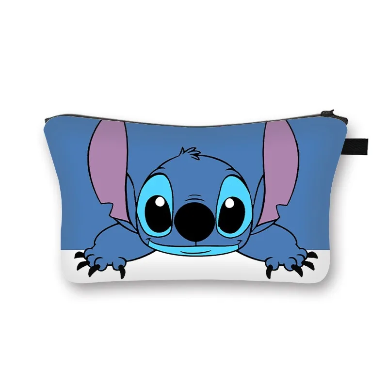 Disney Stitch Anime Figure Makeup Bag Kawaii Cosmetic Bag Cartoon Washing Travel Portable Package Pencil Case Girls Women Gifts