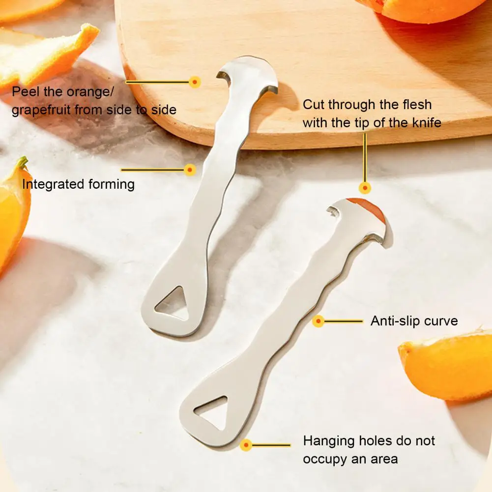 Stainless Steel Citrus Peeler Finger-friendly Orange Peeler Stainless Steel Orange Peeler Tool with Triangular Blade for Easy
