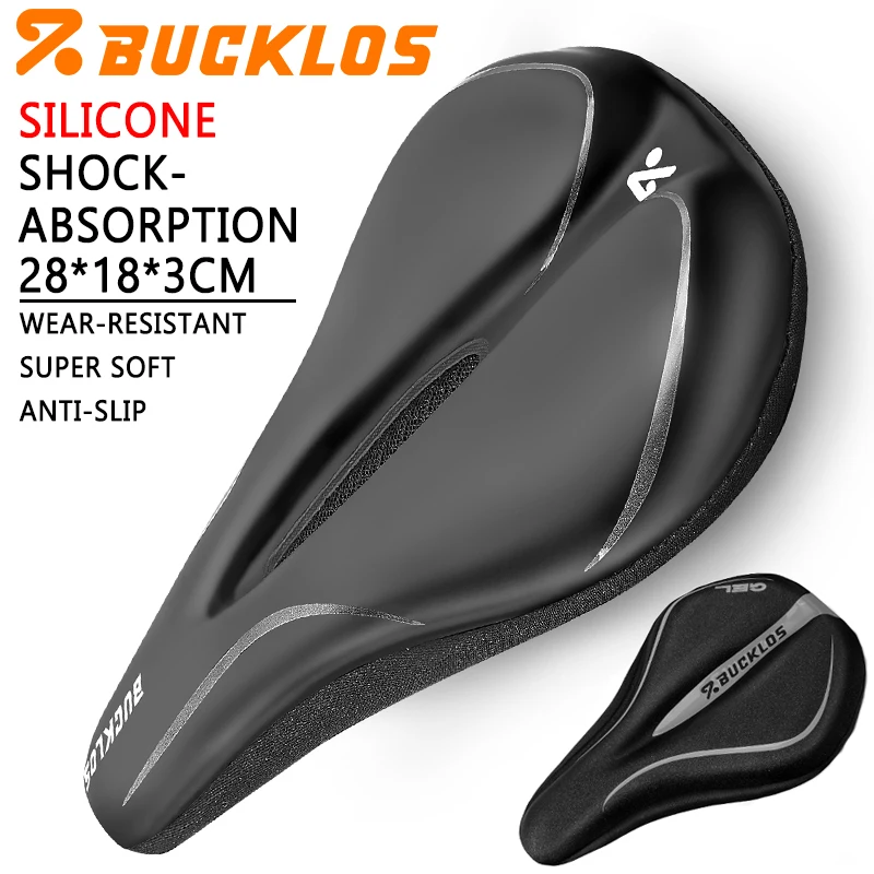 

BUCKLOS Silicone Bicycle Saddle Cover Memory Sponge Bicycle Seat Cover Universal Bike Saddle Protective MTB Seats Protector