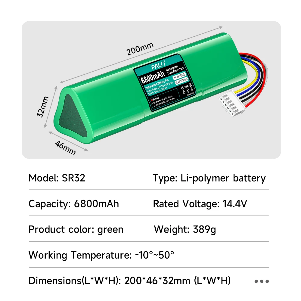 استبدال بطارية ليثيوم أيون ل Neato Botvac D8 D9 D10 14.4 فولت 6800 مللي أمبير ترقية بطاريات المكنسة الكهربائية لسلسلة Neato D8 D9 D10 #6