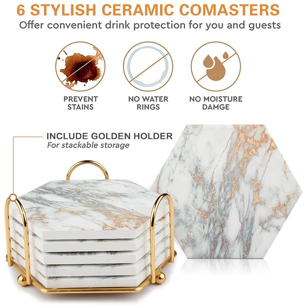 Подставки под напитки, абсорбирующие подставки под напиток для деревянного стола с металлическим держателем, деревенский домашний декор для гостиной, бара