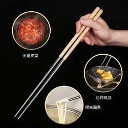 Stainless Steel Chopsticks Long Chopsticks Cook Noodles Deep Fried Hot Pot Chinese Chopsticks Reusable Metal Chopstick Tableware