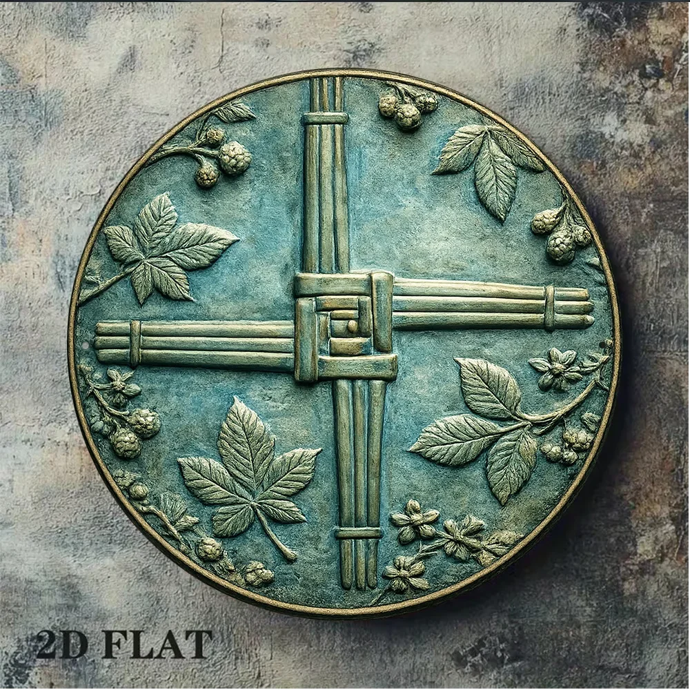 CIFBUY Vintage Celtic Cross Knot Aluminum Wall Art Waterproof Wear Resistant Round for Home Living Room Bar Cafe Decor Gift
