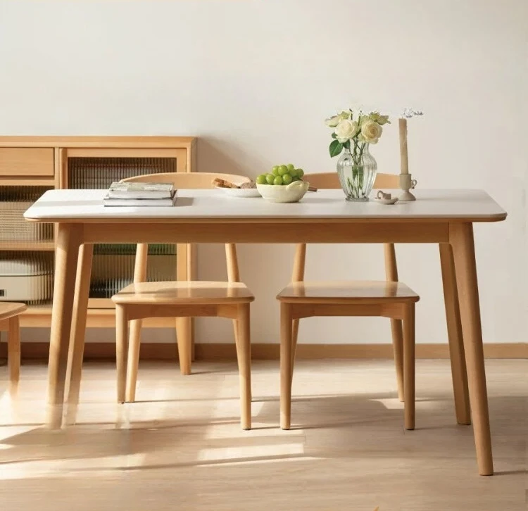 

PYJ Solid Wood Table Home Restaurant Modern Simple Wall Slate Dining Table