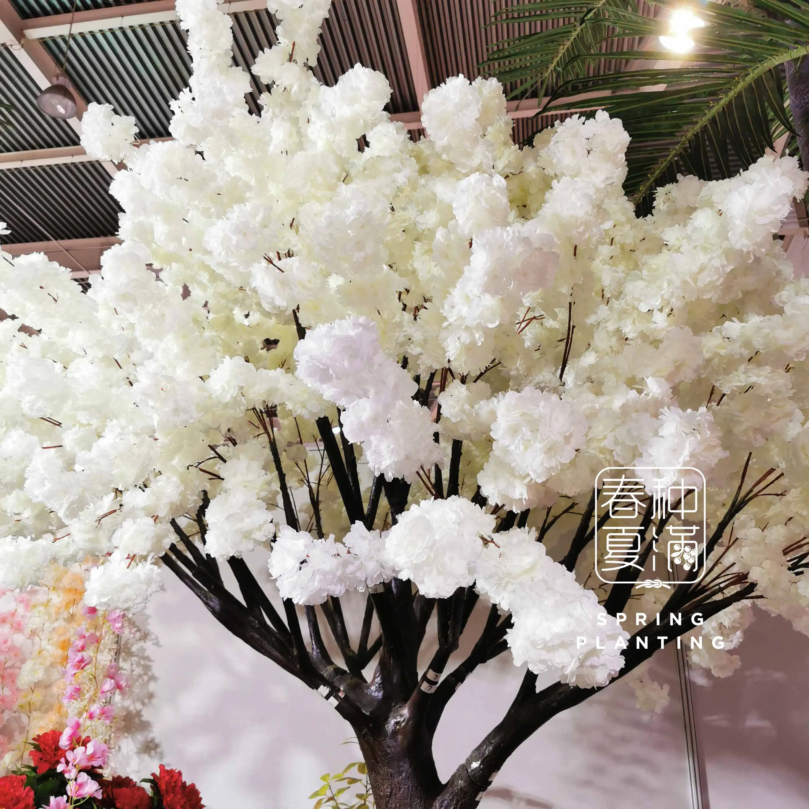 Big Artificial Cherry Blossom Tree Factory Price Outdoor Wedding Decoration White Artificial Cherry Tree