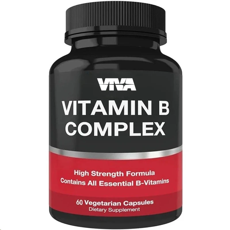 مجمع فيتامين ب مع فيتامين B12 B1、b2、b3、b5、b6、b7、b9、حمض الفوليك -60 كبسولة