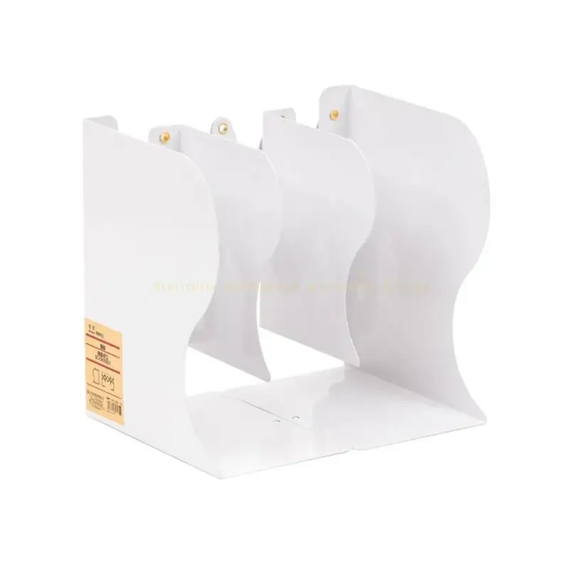 Simple White/Gray/Pink Solid Metal Bookends Desk Manadement Box Metal Thick Bookends Adjustable Flexible for Home Office