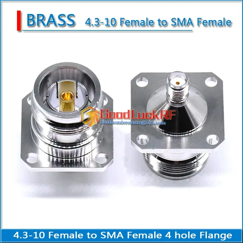 

mini-DIN 4.3-10 4310 4.3/10 miniDIN Female to SMA Female With 4 hole Flange Copper 50ohm RF Connector Socket Adapters