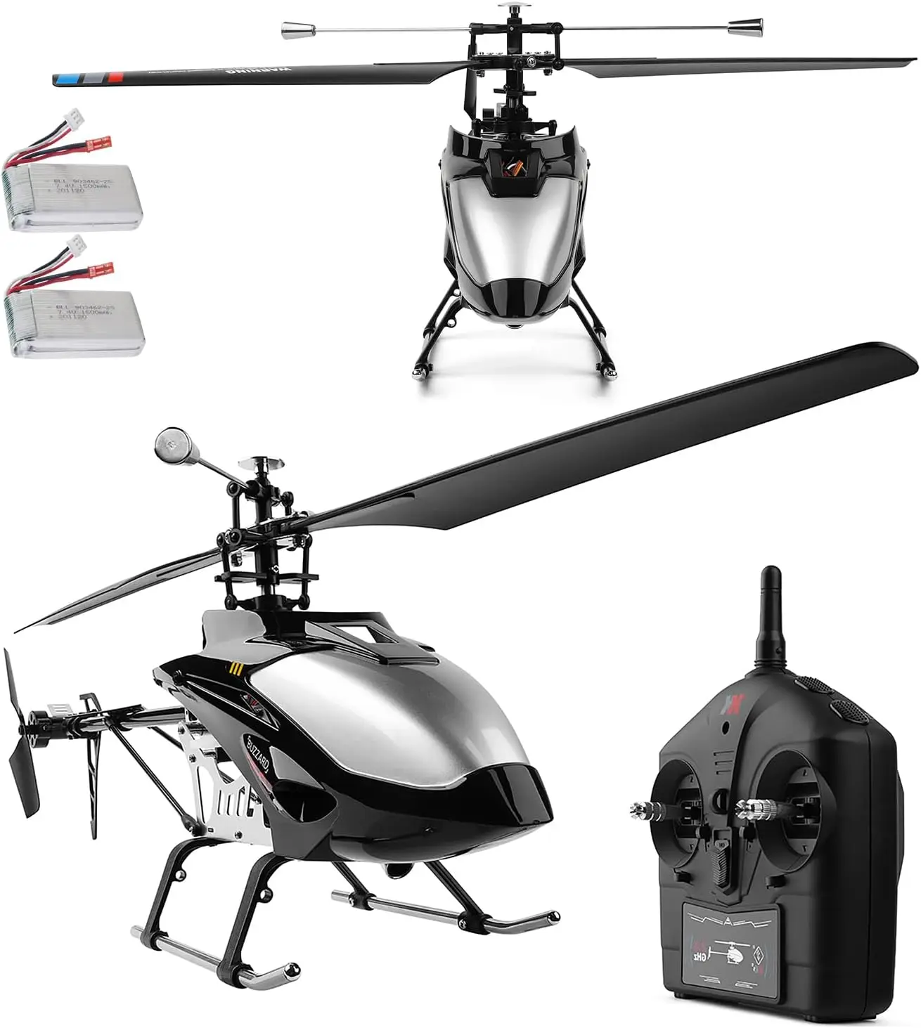 V913-A Black Silver Large Brushless Remote Control Alloy Helicopter Aircraft 4CH RC Heli Model Fall Resistant Altitude Maintain