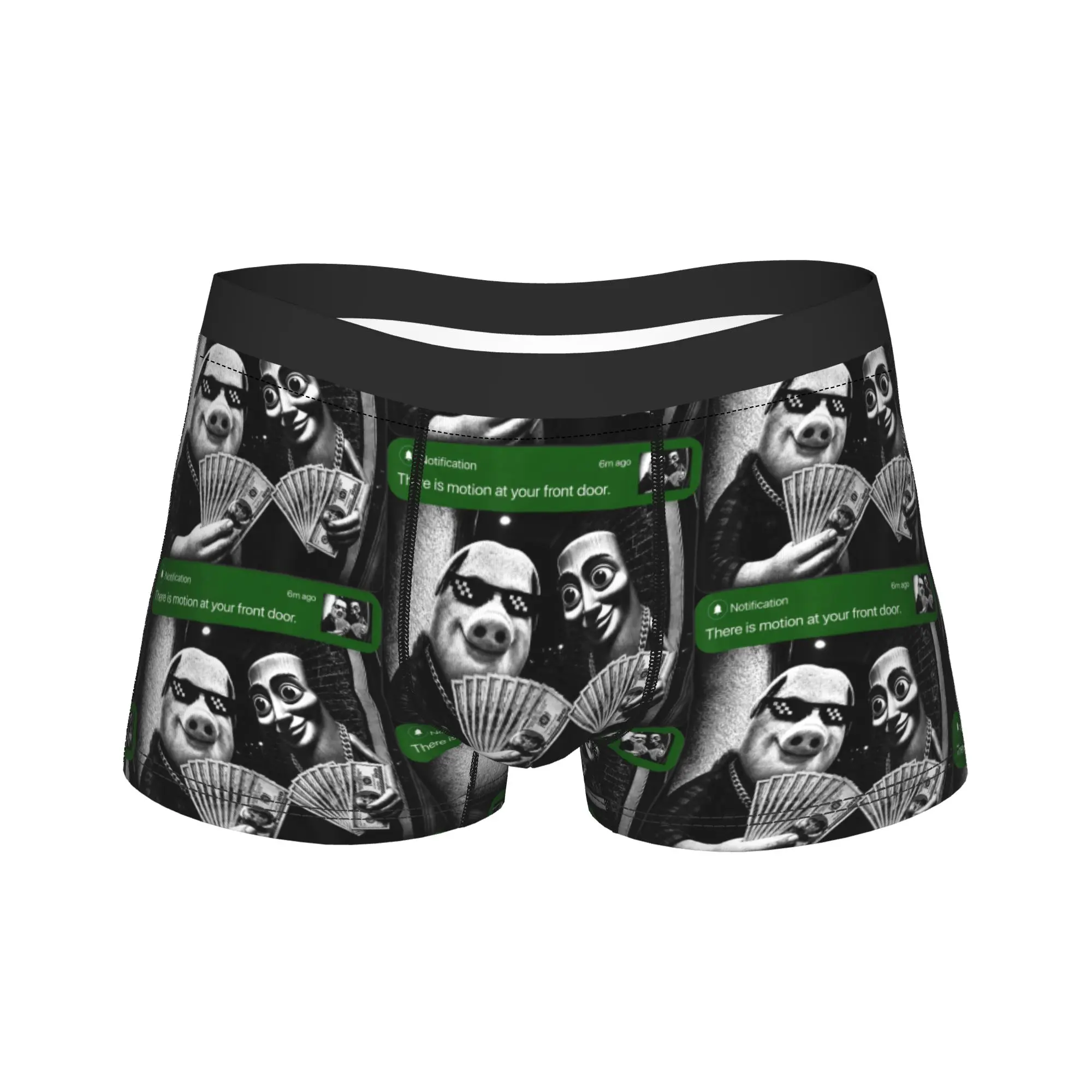 John Pork and Tung Tung Tung Sahur Front Door Motion Boxer Shorts Pouch Underwear Pattern Boxer Brief Comfortable Man Underpants