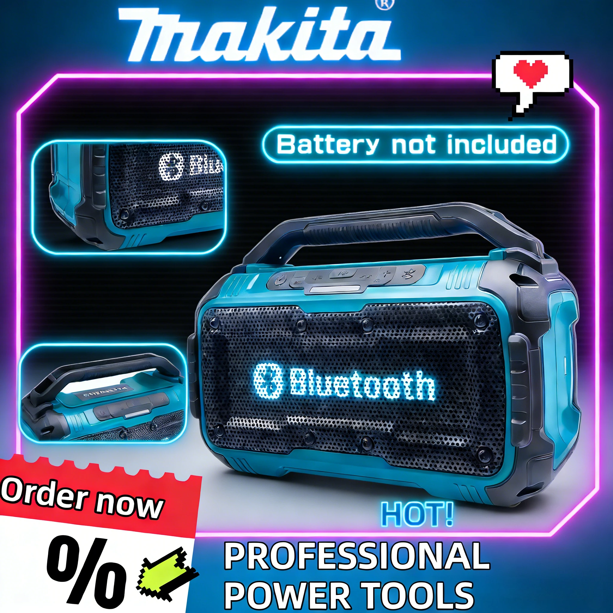 

Makita Bluetooth Speaker USB Type-C Port Charge Waterproof Loudspeaker Stereo Surround Tools