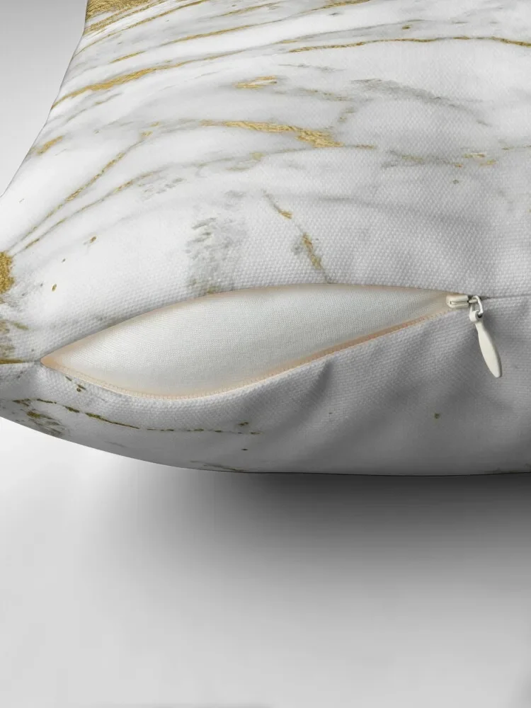 Gold Veins on Gray and White Faux Marble Throw Pillow Pillowcase Couch Cushions Cushions For Sofa Marble Cushion Cover pillow