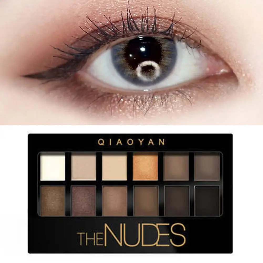 Nouvelle Palette de fards à paupières 12 couleurs, longue durée, maquillage facile, rose, marron, H9I1