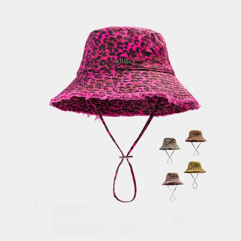 

Leopard print fisherman's hat children's spring and summer versatile sun hat fashion burr basin hat