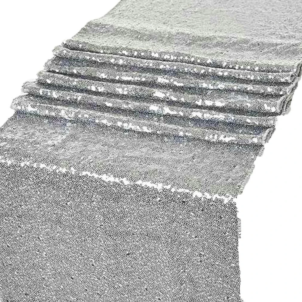 

Black Table Stylish Sequin Cloth Household Table Runners Fashion Party Decor Pretty Household Chic Banquet Tablecloth