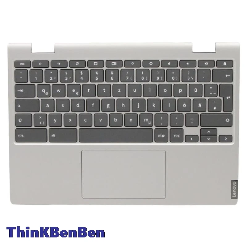 DE German Platinum Grey Keyboard Upper Case Palmrest Shell Cover For Lenovo Chromebook C340 11 5CB0U43717