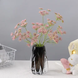인공 꽃 봉오리 실크 꽃 신부, 머리카락 민들레 웨딩 장식, 나뭇잎 홈 장식, 50cm