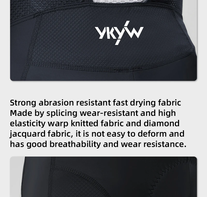 YKYWBIKE Herren Radsport-Trägerhose 8 Stunden Fahrkomfort Gepolsterte Fahrrad-Trägerhose Rennrad Sommer-Trägerhose Fahrrad-Trägerhosen – Detail 9