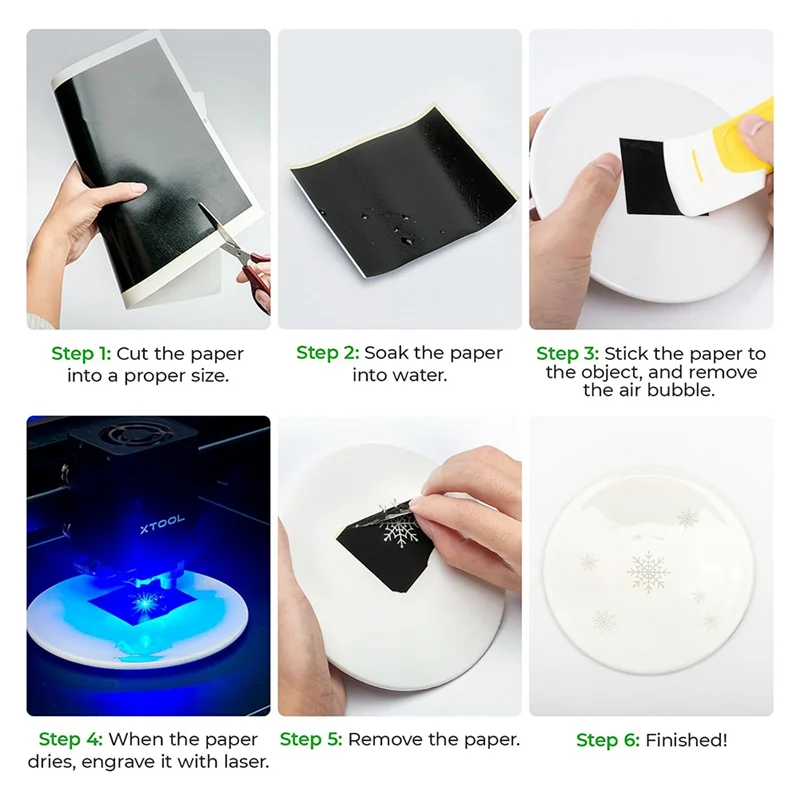 A05E-Parte per marcatura con incisione laser nera, carta a colori laser da 4 pezzi con raschietto, 39X27 cm per laser a fibra, ceramica