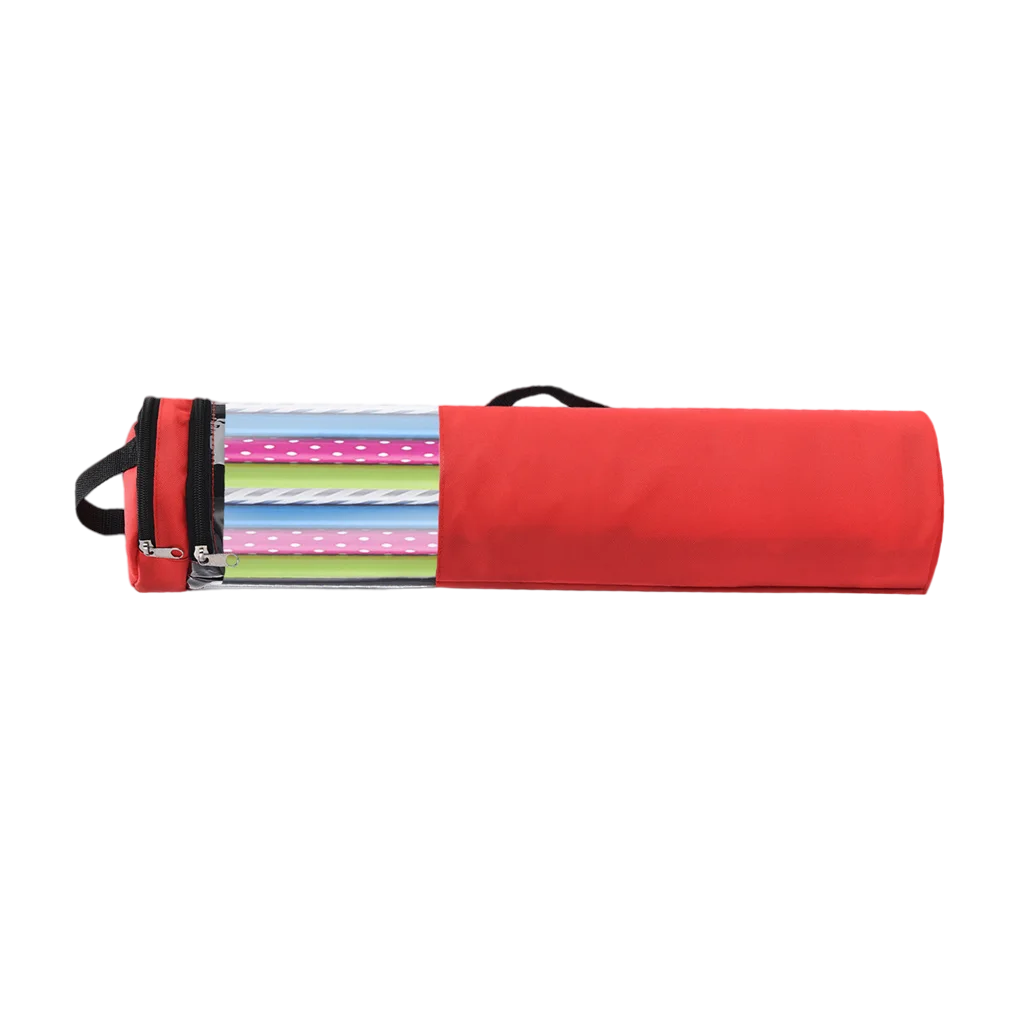 Wrapping Paper Storage Bag Long Wrap Organizer Waterproof PVC Zippered Ribbons Holder Crafts Tool for Door