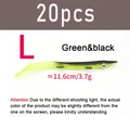 20 piezas Verde negro L
