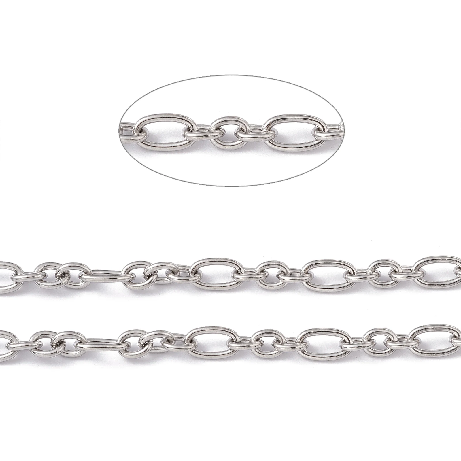 5M 304 Stainless Steel Cross Chains Rolo Unwelded Big Link Chain for Jewelry Making DIY Women Men Bracelet Necklace HIPHOP