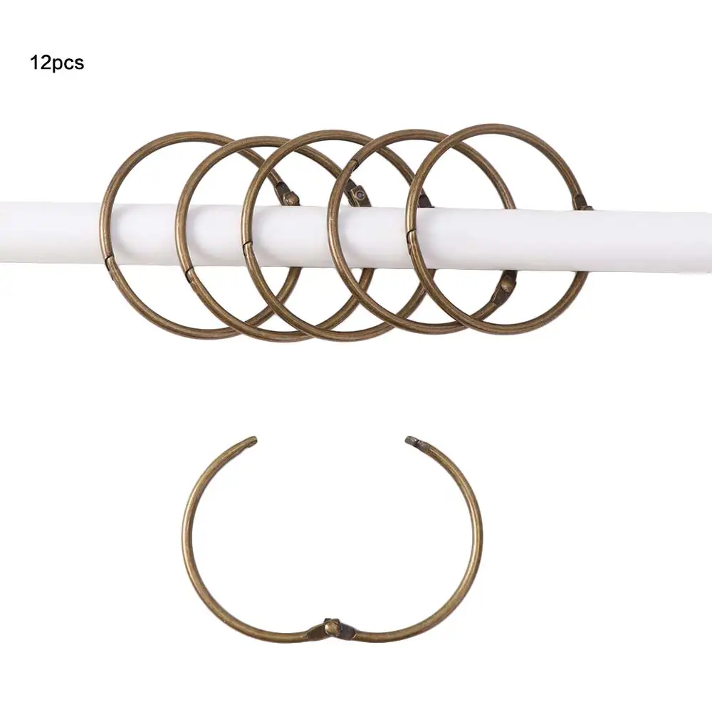 12PCS Rust Proof Shower Curtain Hooks Anti-Drop Strong Load-bearing Bathroom Curtain Rings Circular Curtain Rings Bathroom Use
