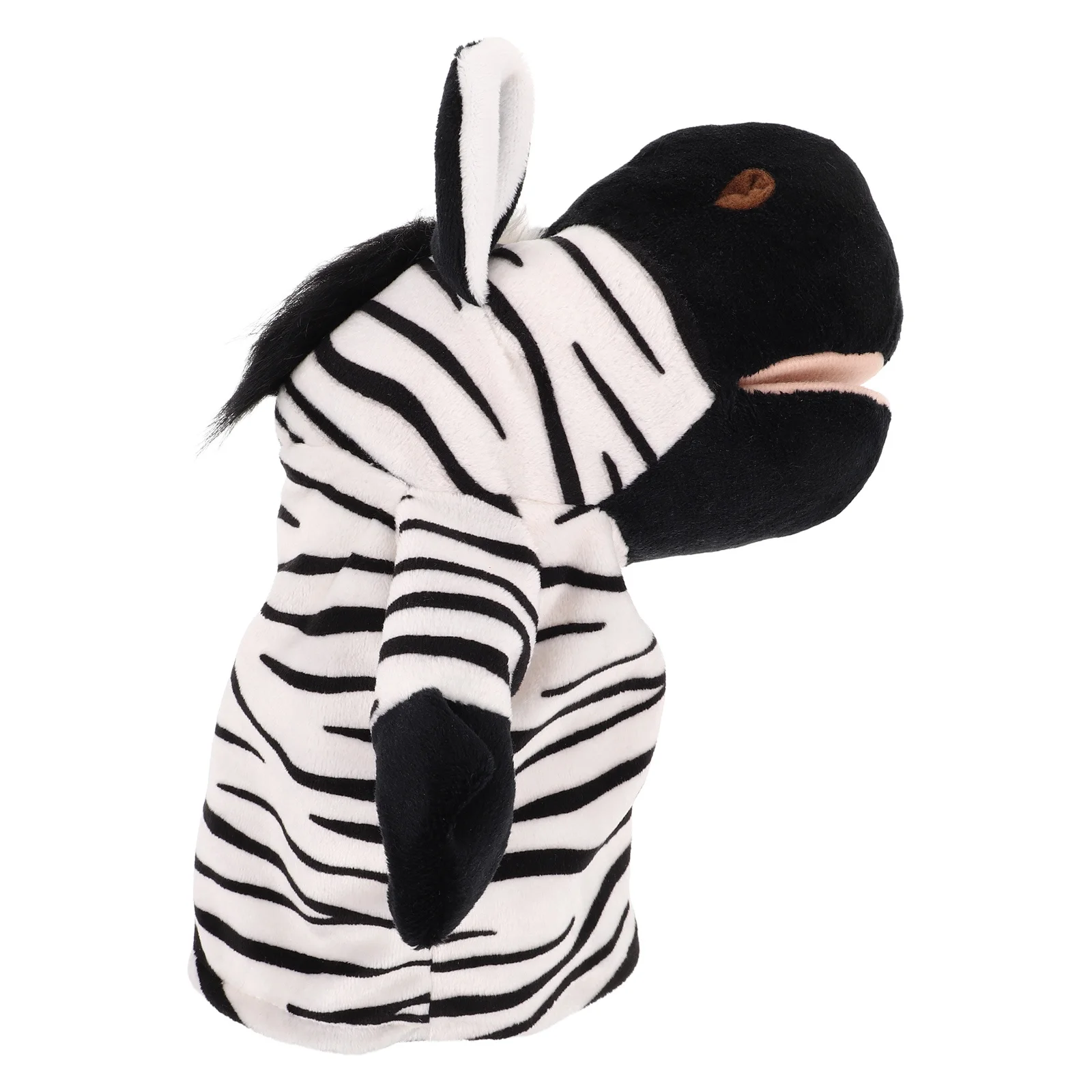 Animal Hand Zebra Finger Puppet Soft Stuffed For Kids Family Interaction Storytelling Classroom Play Realistic Jungle