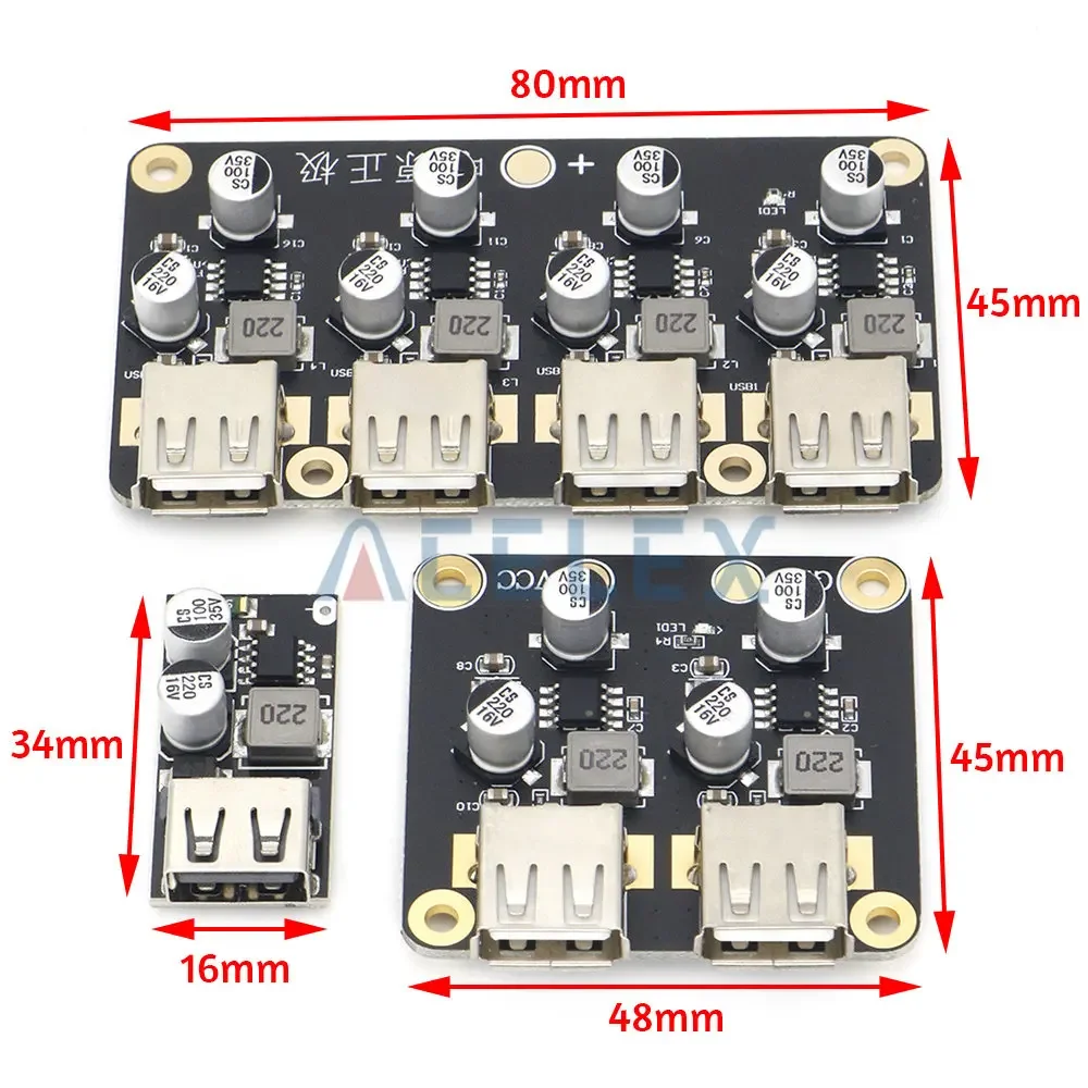 USB QC3.0 QC2.0 DC-DC Buck Converter, Carregamento Step Down Módulo, 6-32V, 9V, 12V, 24V, Carregador Rápido Placa De Circuito, 3V, 5V, 12V