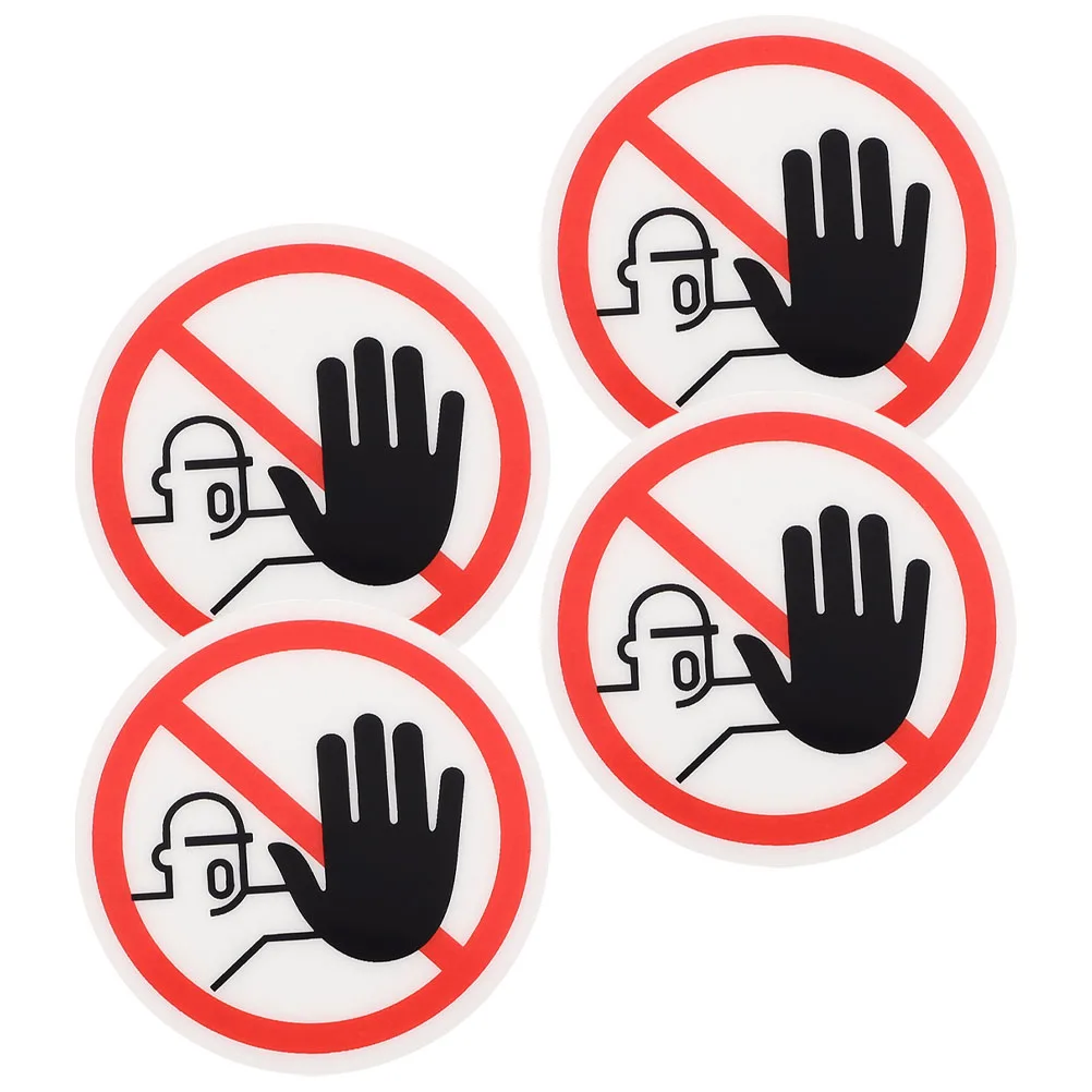 4 Pcs Warning Sign Safety Sticker Stickers Equipment Alarm No Touch Do Not Label Pvc Caution Adhesive