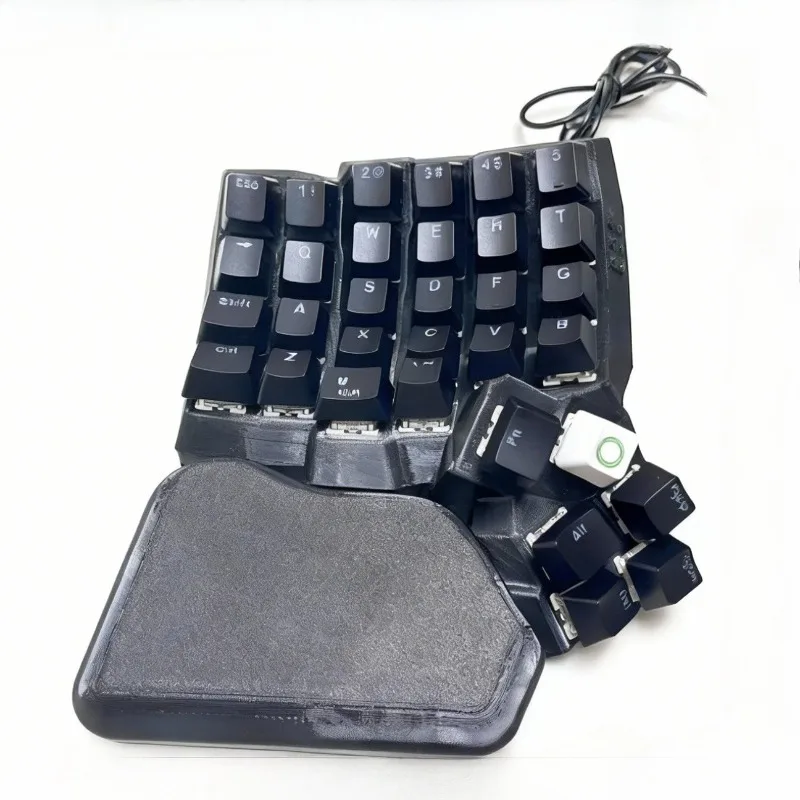 Tenting Dactyl Manuform Spilt Keyboard Kit 64keys Wired Hotswap Plam Rest Joystick Gaming Keyboards Accessories Black Teclado