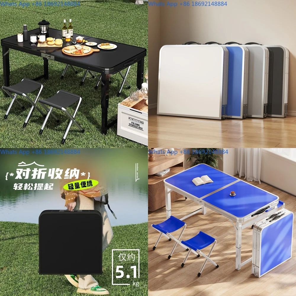 

Folding Outdoor Portable Picnic Table for Camping and Street Market Use Simple Modern Coffee Table