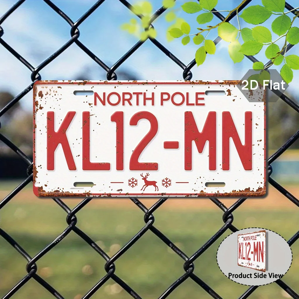 1 Retro Arctic Number Plate | Mysterious Minnesota Red and White Vintage Design - Christmas Decorations, Auto Parts