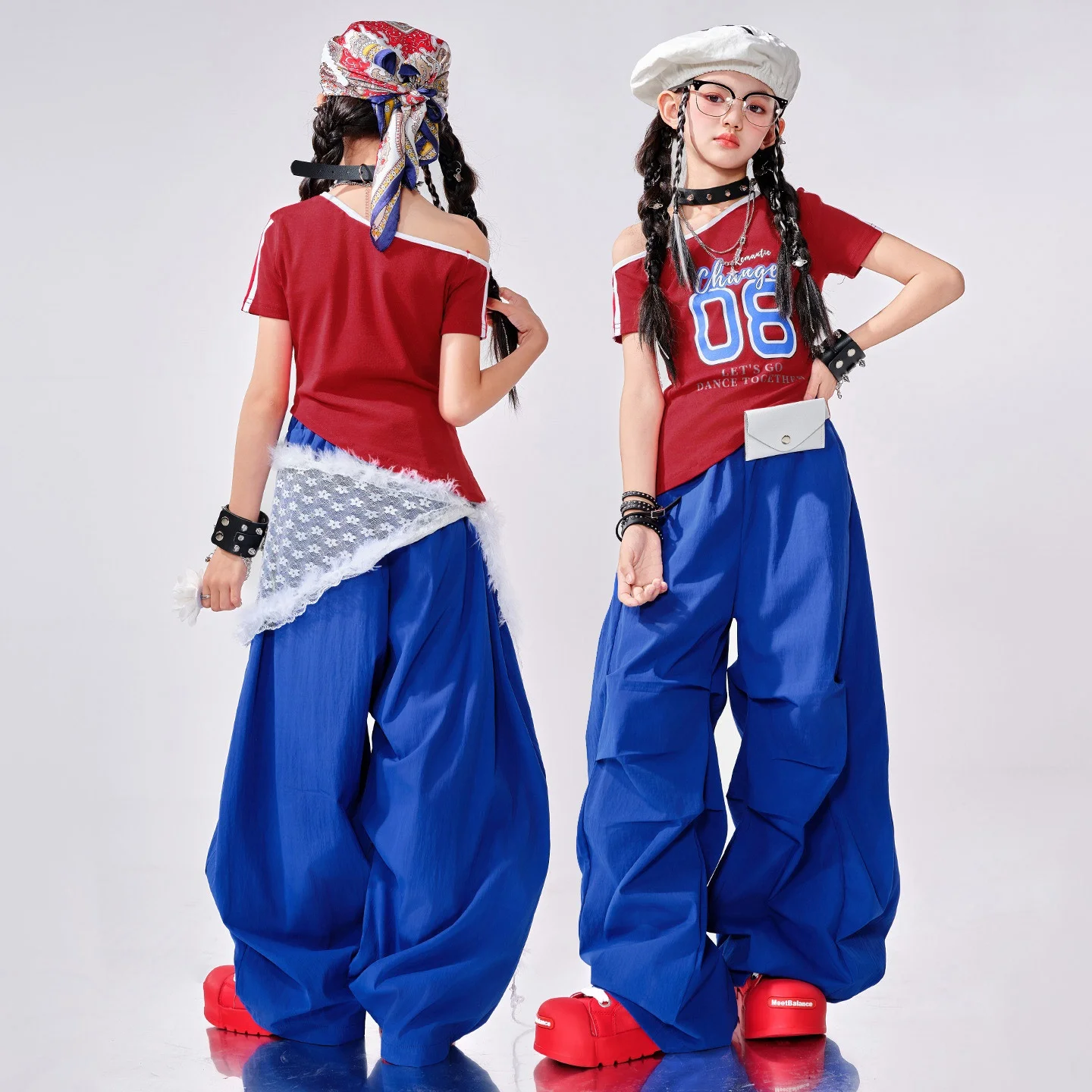 Kinderen Ballroom Dans Pakken Meisjes Jazzdans Kostuum Kids Cool Hip Hop Kleding Groep Prestaties Kpop Outfits SL13335