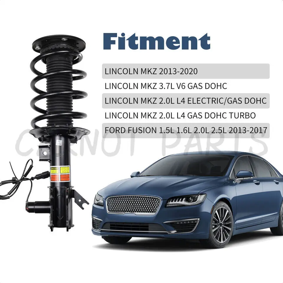 Pair Front Rear Shock Struts Assys For Lincoln MKZ for Ford Fusion with Electric 2013-2017