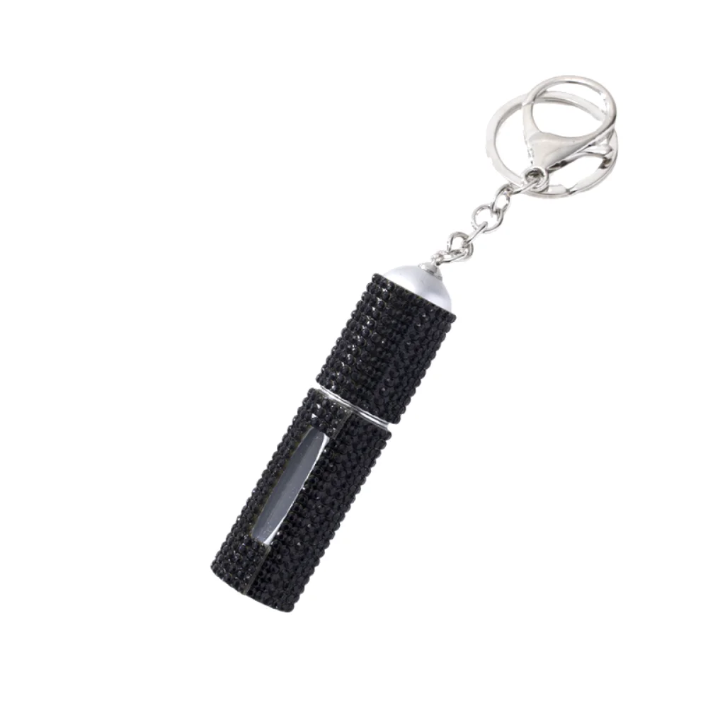 

Shiny Bottom Refillable Keychain Bottle 5ml Crystal Spray Bottle Empty Rhinestone Mini Cosmetic Container For Travel