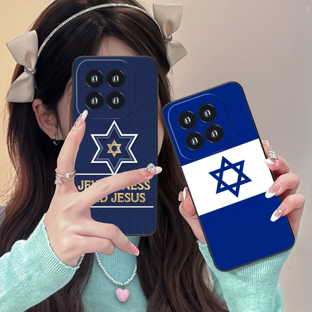 Jewish Star David Mobile Cell Phone Case for Xiaomi 14 13 12 11 10 9 T Ultra Lite Pro S SE X 5G Black Soft Phone Cover Shell