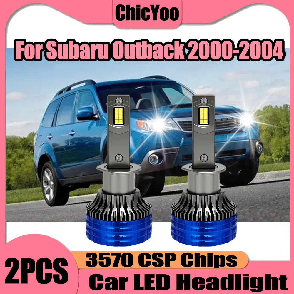 

2 шт. H1 светодиодные фары с двойной медной трубкой, турбовентилятор, автосветильники CSP Chips 6000K White для Subaru Outback 2000-2004