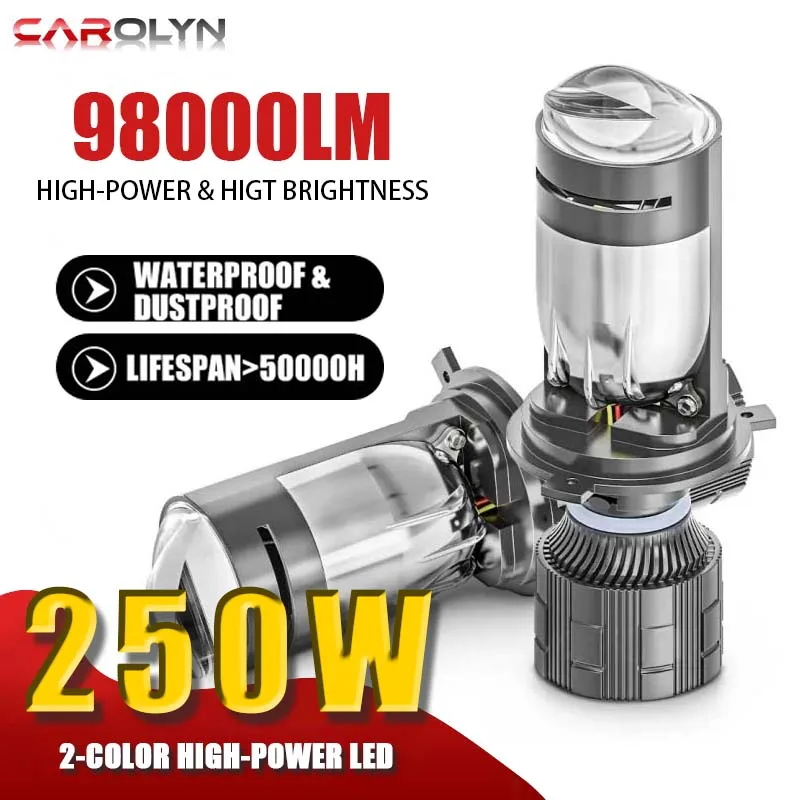 

Carolyn H4 2PCS Dual Color LED Mini Lens Auto Lamp 3000k 6000K Headlight Car Motorcycle Dual Projector Len LED