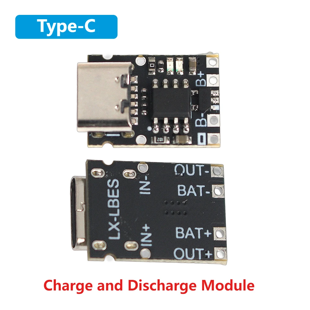 1A 4,2V 4,35V 5V Lithium-Batterie-Lademodul mit Schutz Typ-C USB C Li-Ion Batterie Ladeschutzplatine